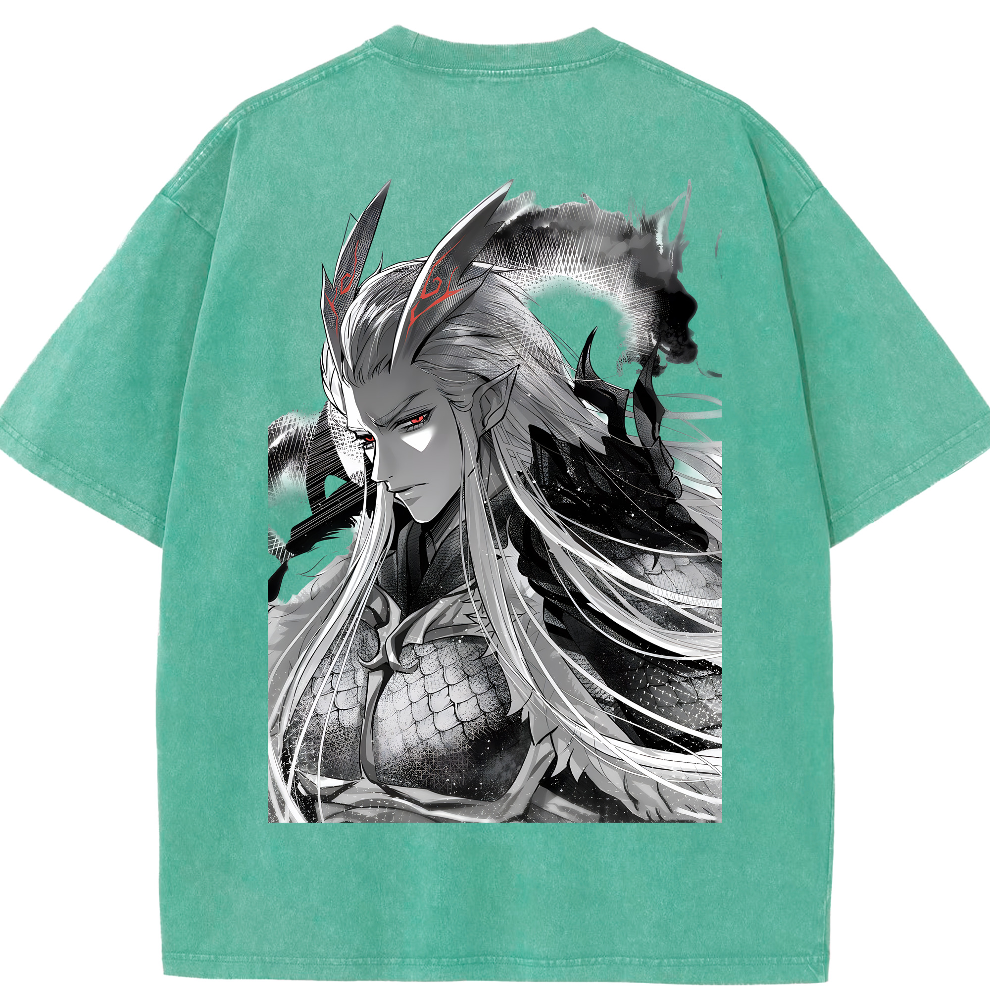 （画像用） Ne Zha 2 ナタ 魔童の大暴れ 綿100% ヴィンテージ風 半袖Tシャツ（背面プリント）